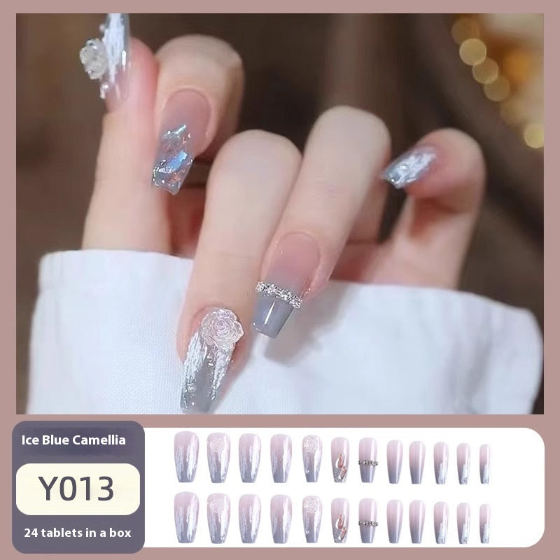 Women's Nail Art Kit with Detachable Color Variants - Spicy White Armor Design