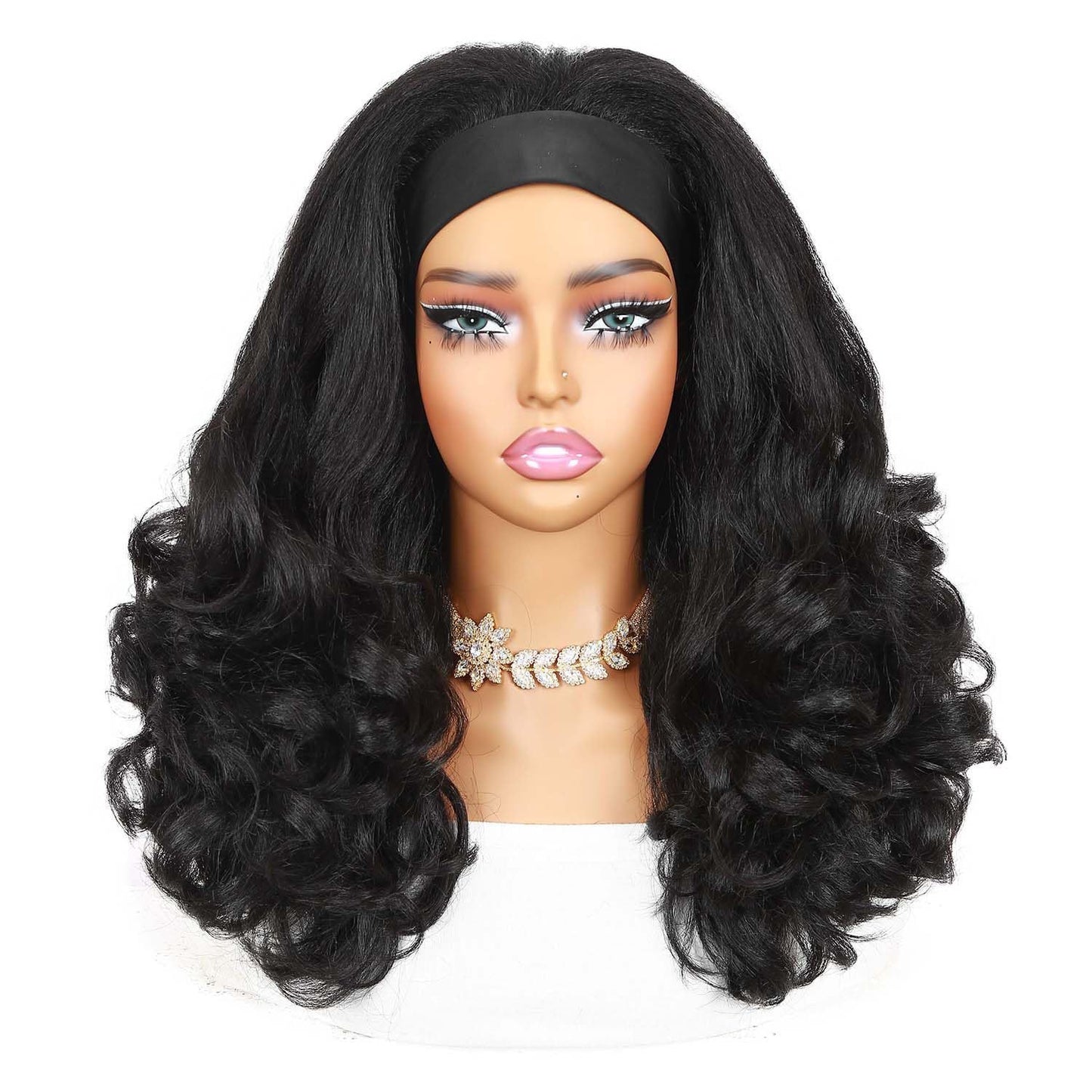Natural Fluffy Small Curl Headband Wig for Women - Synthetic, All Sizes & Colors