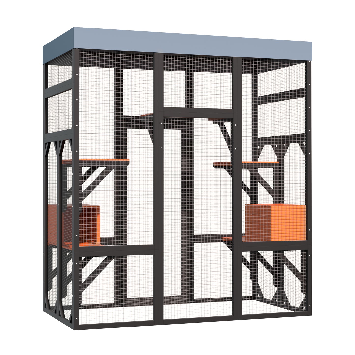 Outdoor Cat Enclosure with 5 Platforms & Napping Houses, Secure Metal Wire, Easy Assembly