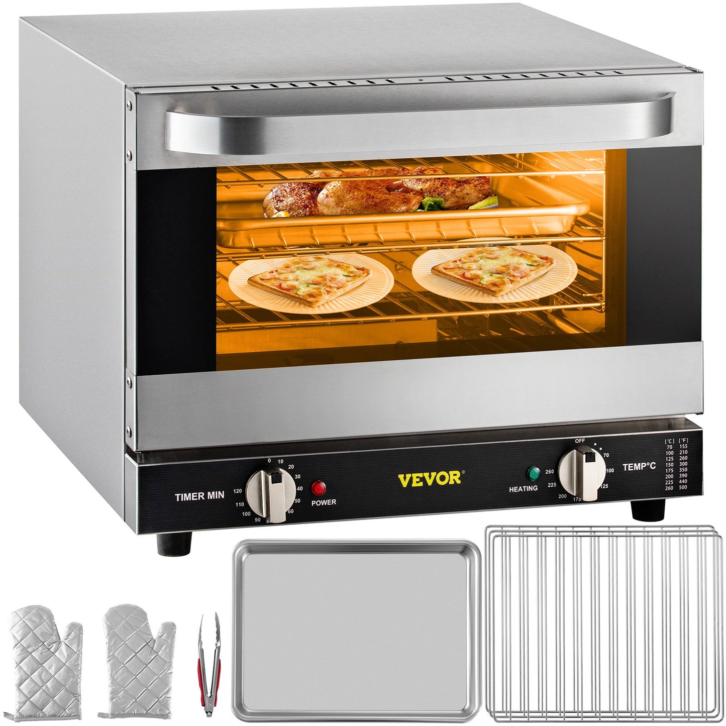 Commercial Countertop Convection Oven 21L with Glass Door & 3 Tiers