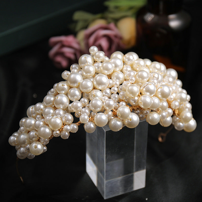 Pearl Crown Headwear - Handcrafted Hair Accessory