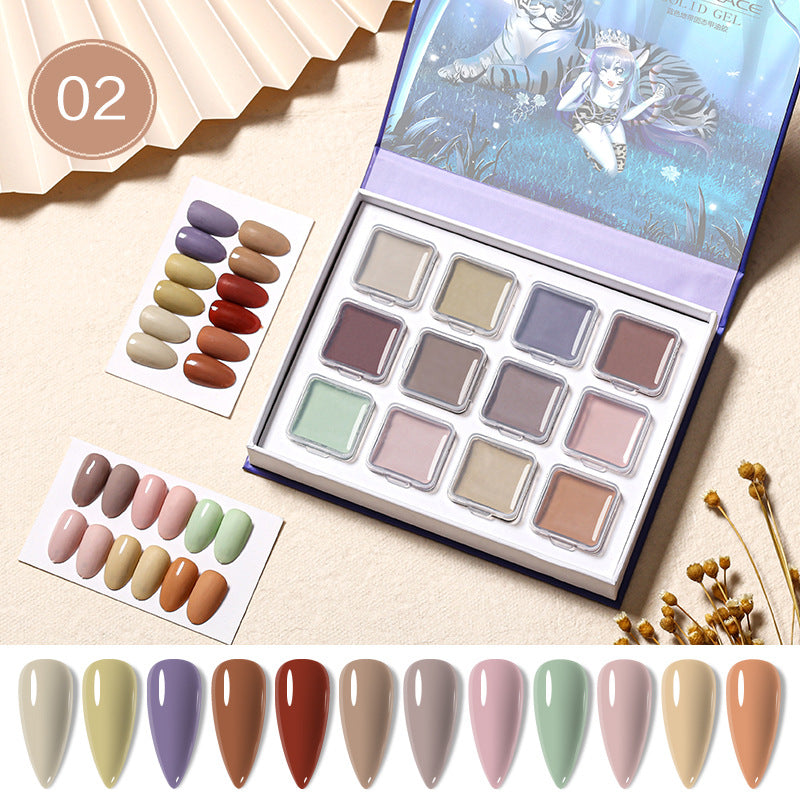 12-Color Nail Art Solid Glue Kit