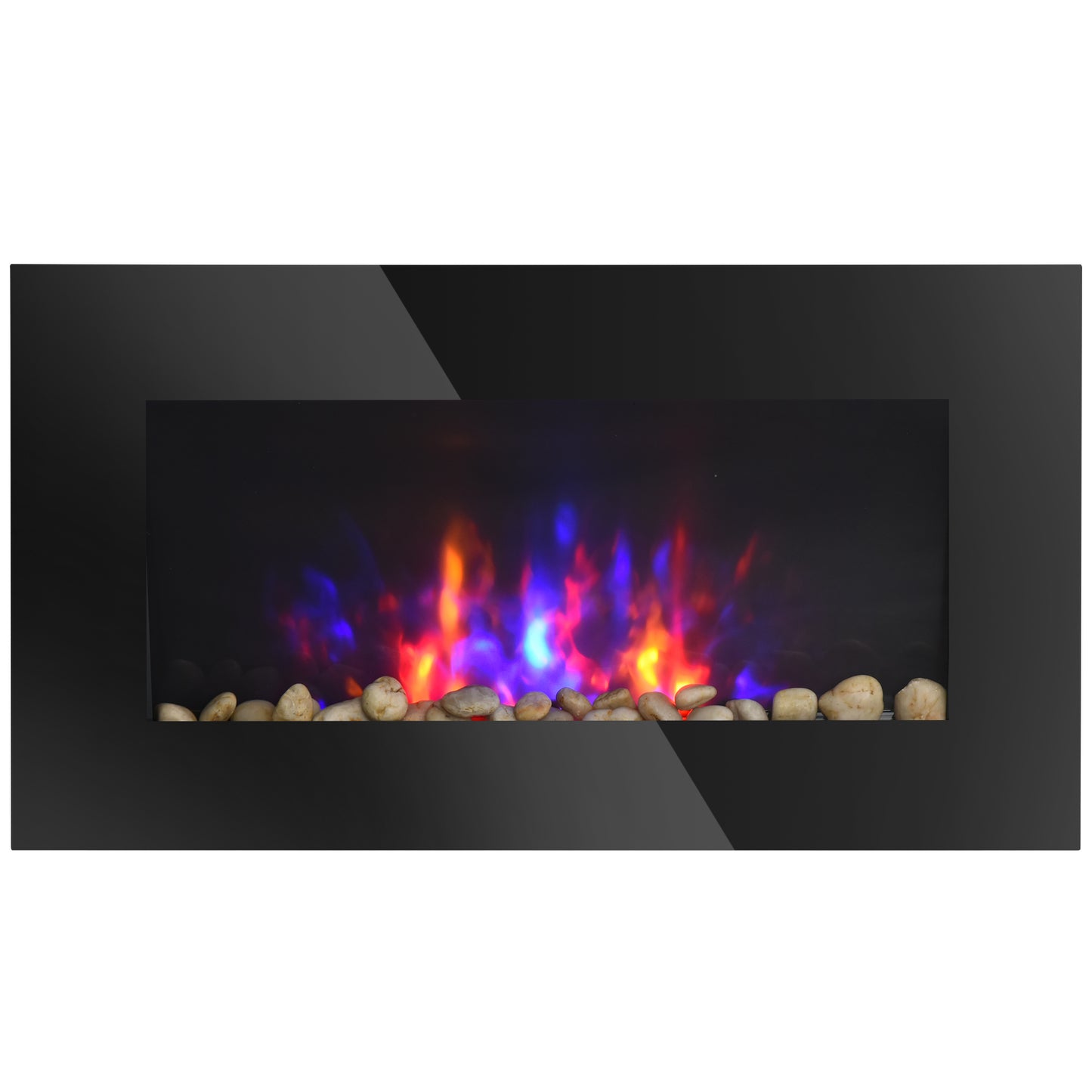 28.5-Inch Electric Wall-Mounted Fireplace with Flame Effect and Multi-Color Lighting