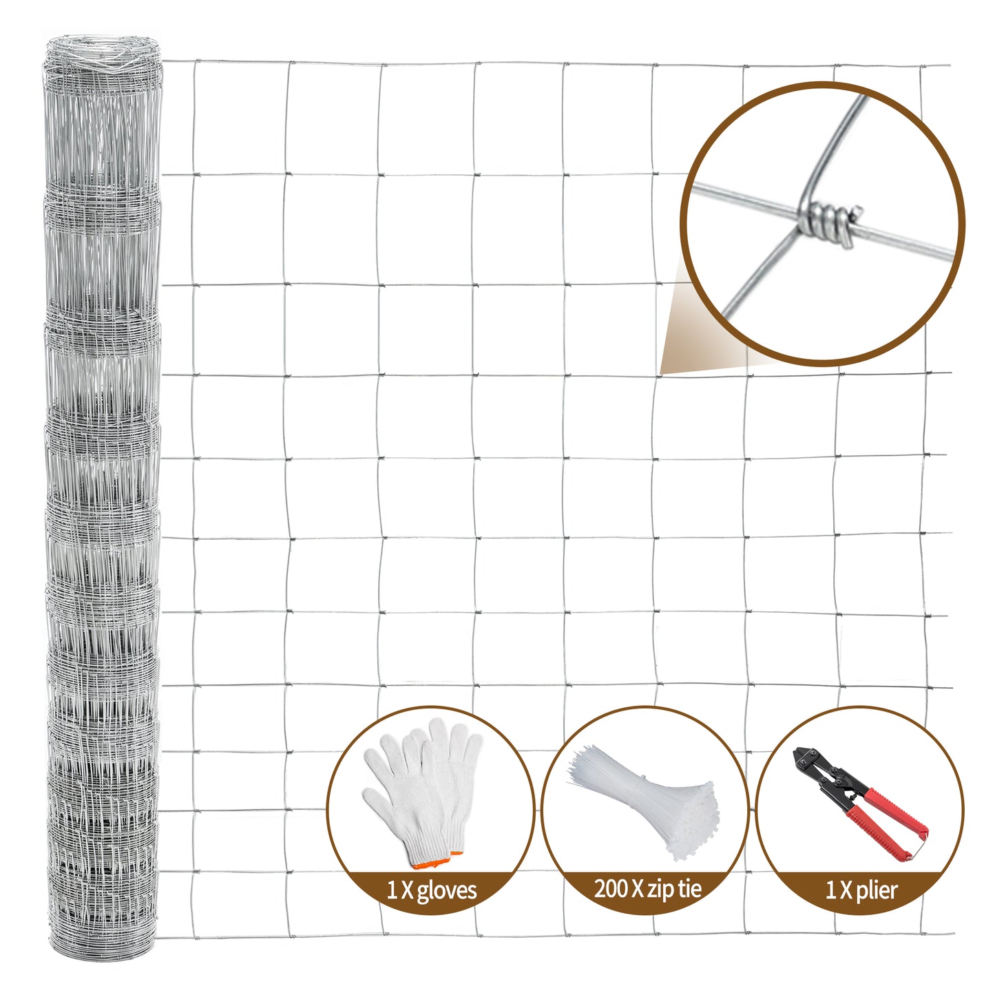 5ft x 164ft Galvanized Steel Farm Fence - Durable & Secure