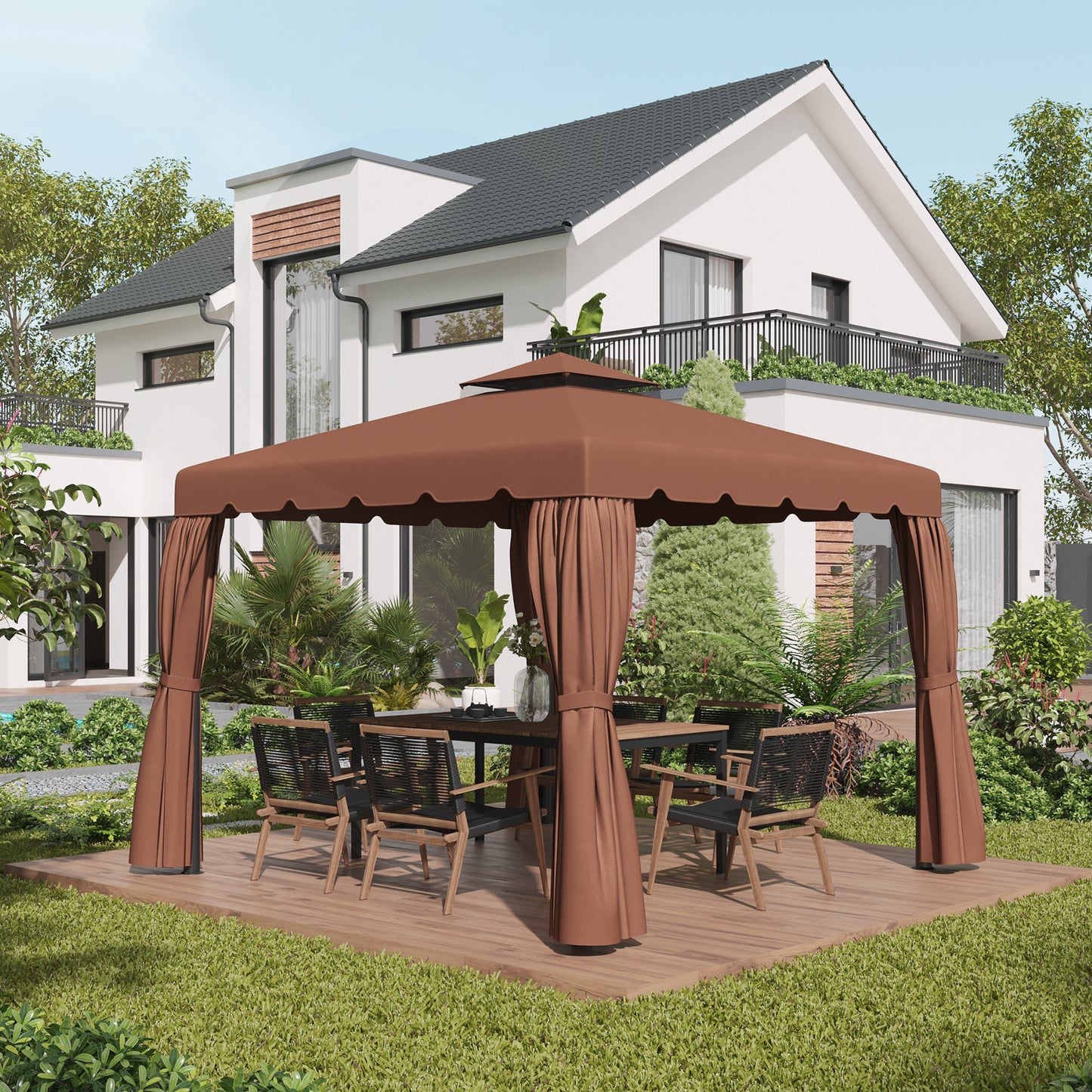 10 x 10 Gazebo Replacement Canopy - Coffee for Models 84C-051 & 84C-269