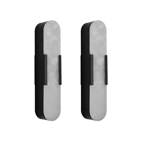 Modern Black Marble Wall Sconce Set - 19.7in Indoor Lighting