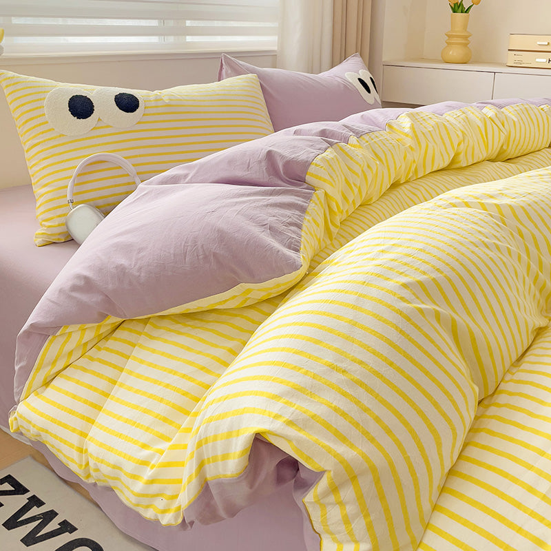 Four-Piece Bedding Set with Duvet Cover and Pillowcases – Multiple Sizes & Patterns