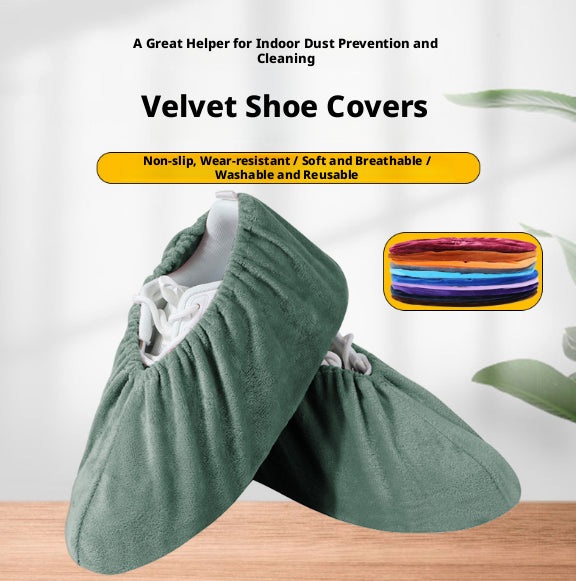 Flannelette Shoe Covers Glazed Blue - Waterproof Fabric Protectors, 1 Piece