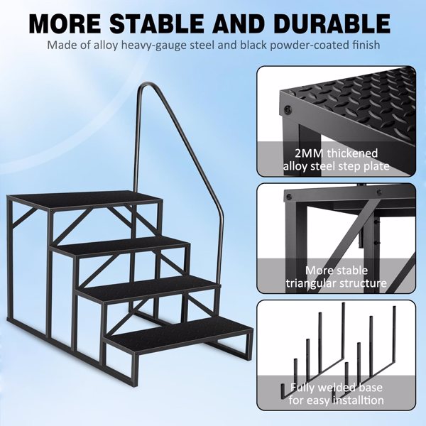 Heavy Duty Above Ground Pool Ladder with Handrail - 660 Lbs Capacity Hot Tub & Camper Steps