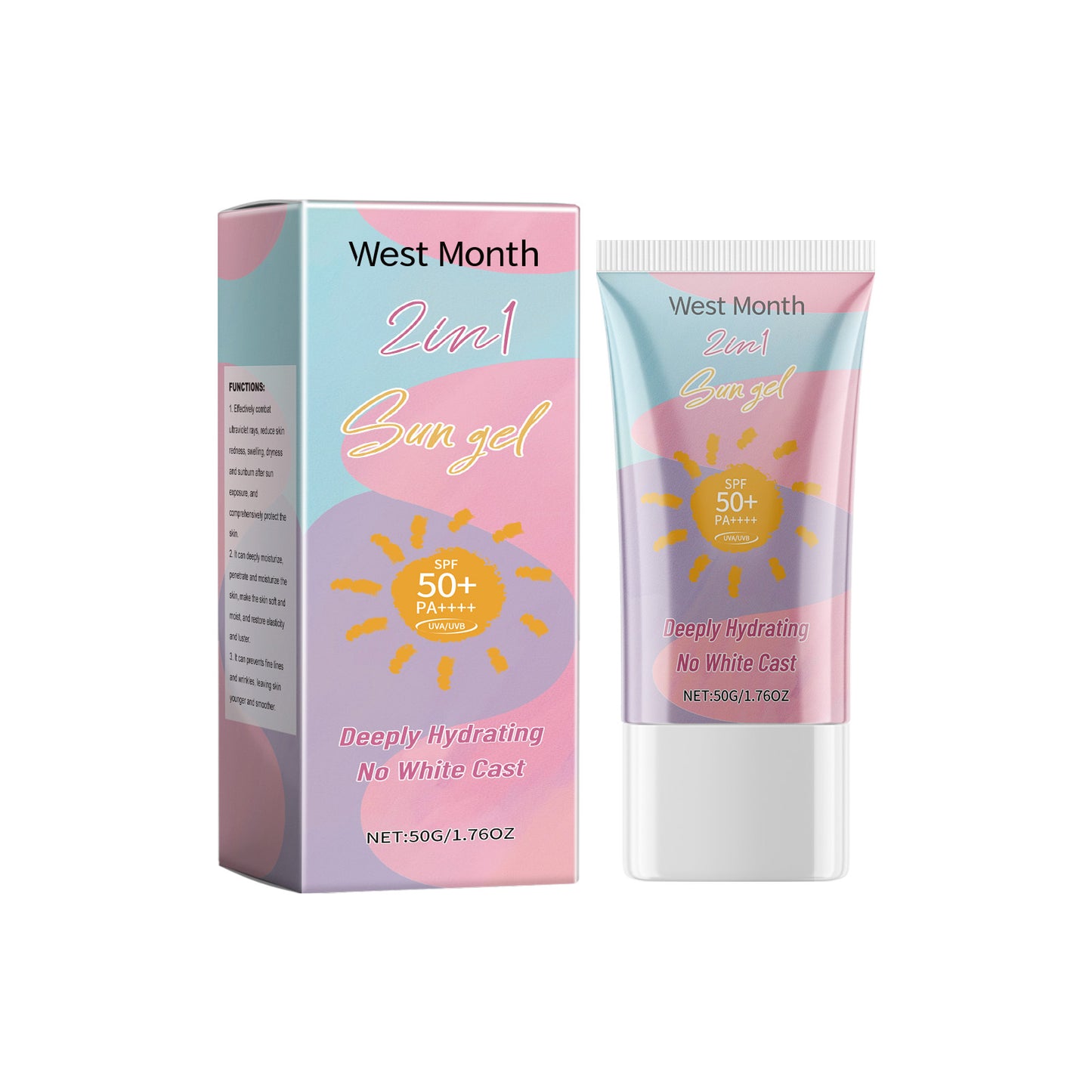 2-In-1 Protective Sunscreen Lotion - Brightening Facial Moisturizer, 50g