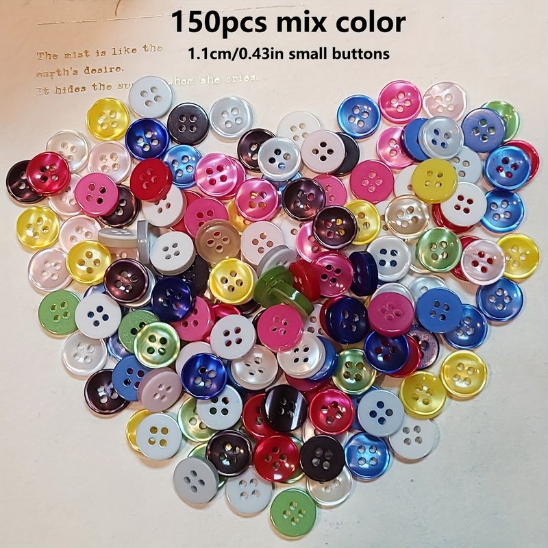 Children's Shirt Button Set - Pearlescent Resin Concave 150 Pieces