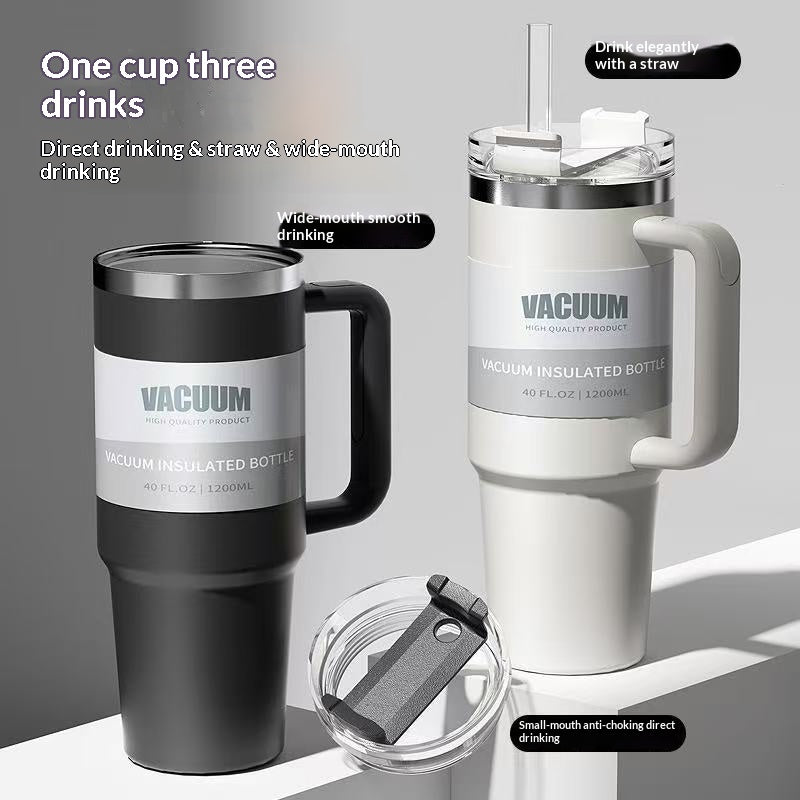 40oz Stainless Steel Iced Coffee Tumbler with Straw – Multiple Colors & 1200ml Capacity