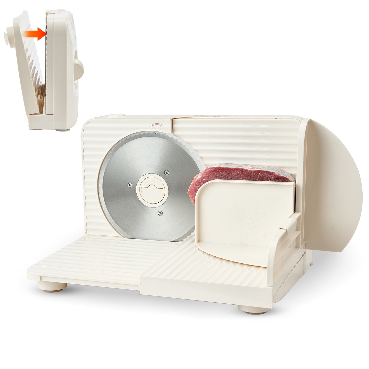 Electric Meat Slicer 6.7-inch Foldable Food Cutter for Frozen Meat & Deli Ham