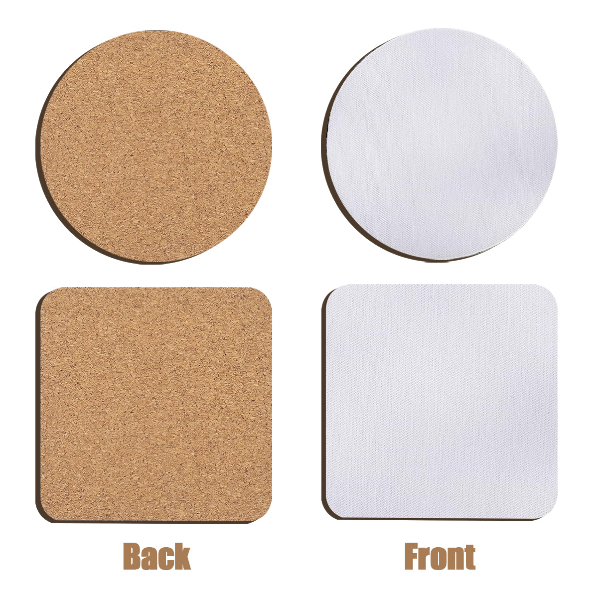 24-Pack White Wood Sublimation Blank Coasters - 10x10cm