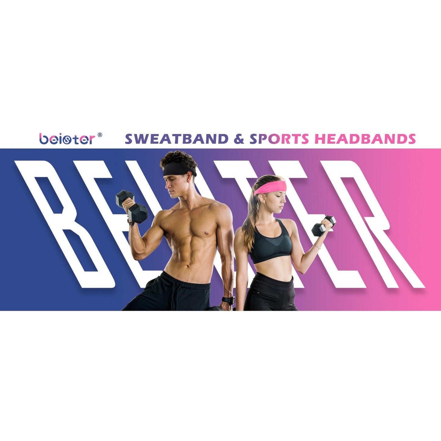 5-Piece Non-Slip Workout Headbands for Fitness & Yoga
