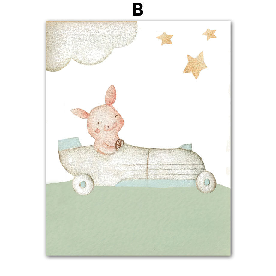 Children's Room Wall Decor Canvas Painting Scandinavian Poster - Multiple Sizes & Styles