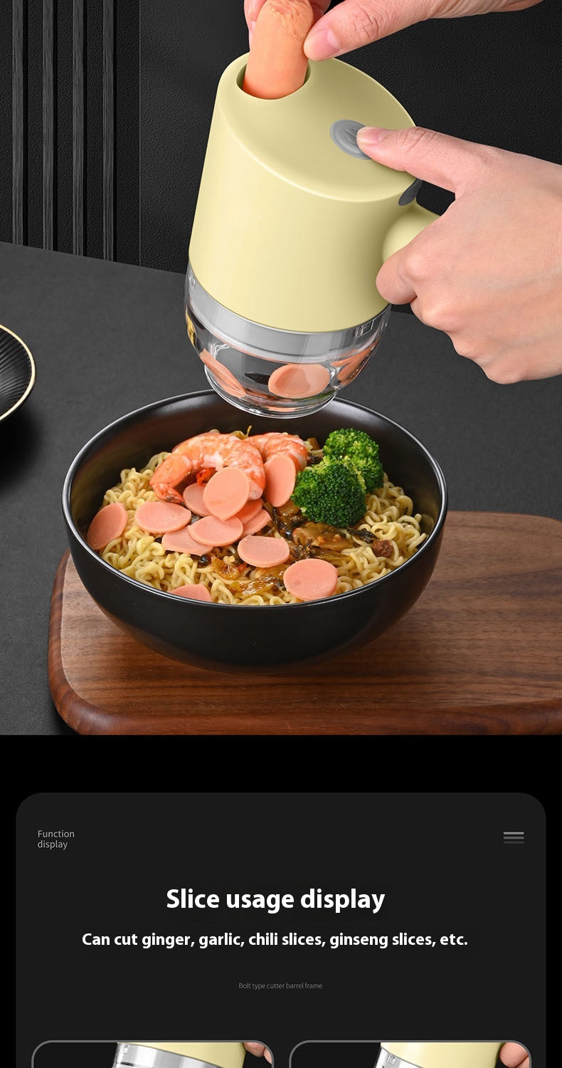 Wireless Garlic Grinder Electric Crusher with Food-Grade Plastic - Beige