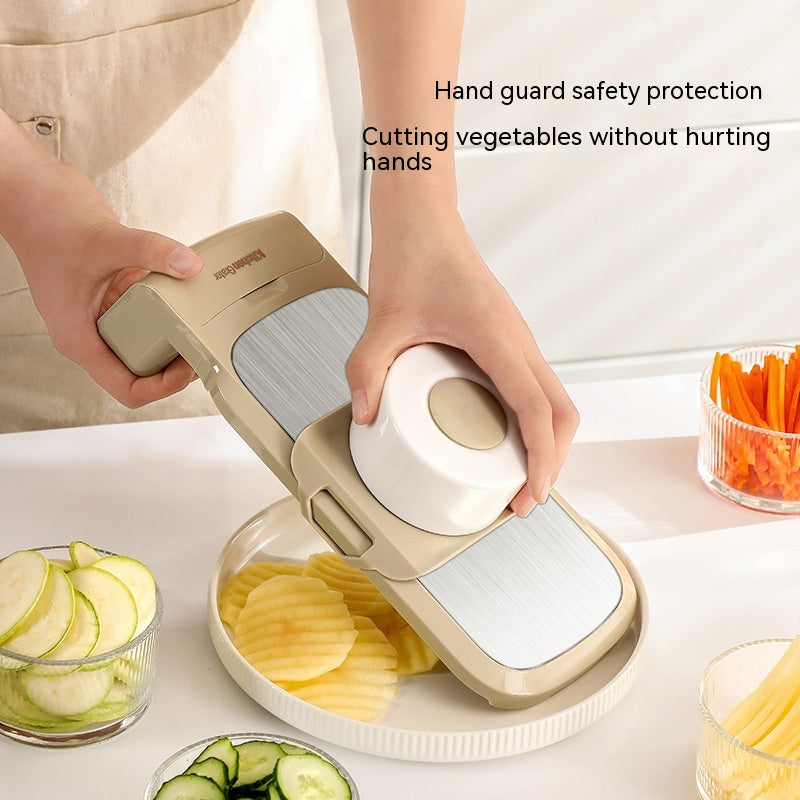 Multi-function Vegetable Chopper with Blades & Basket - Kitchen Grater for Potatoes & More