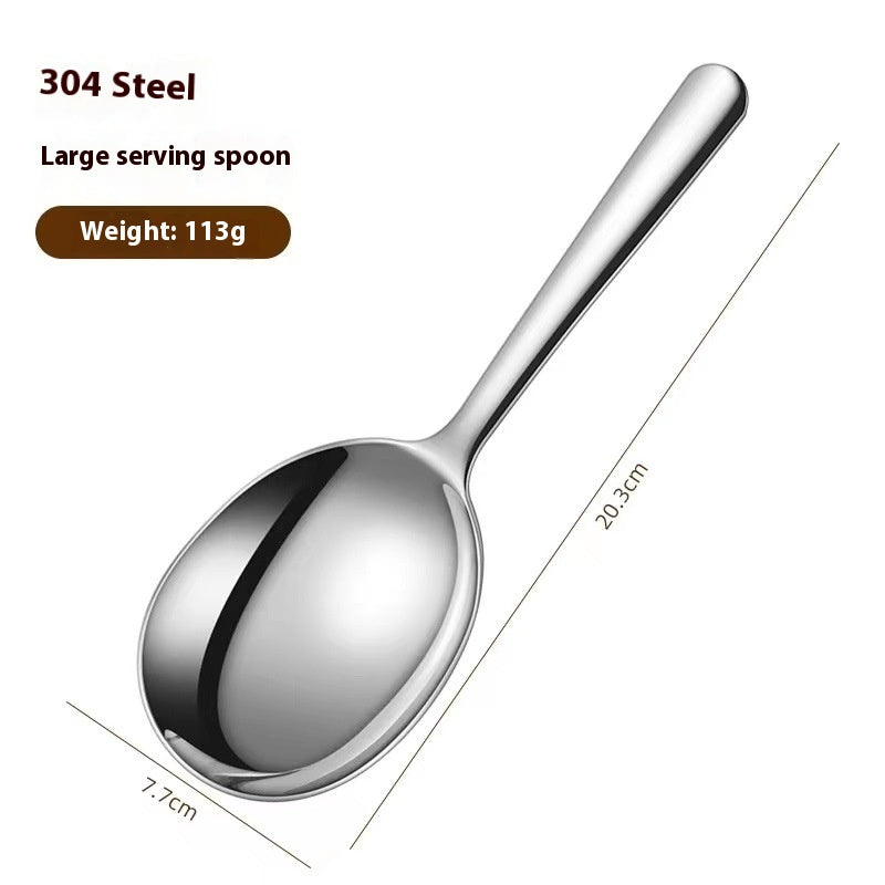 304 Stainless Steel Short Handle Soup Spoon and Strainer Set - Kitchen Utensils