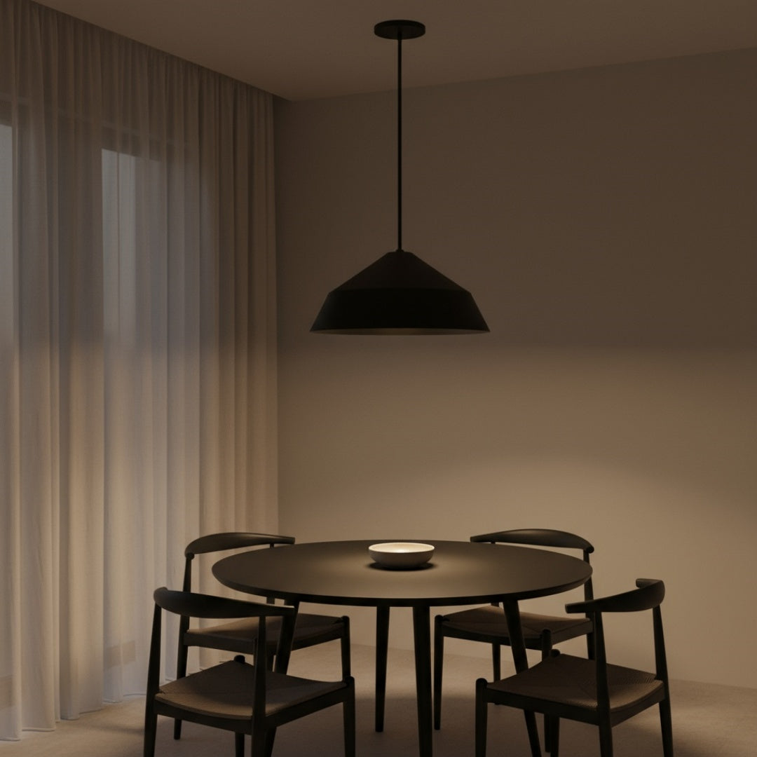 22-Inch Integrated LED Black Pendant Light Fixture