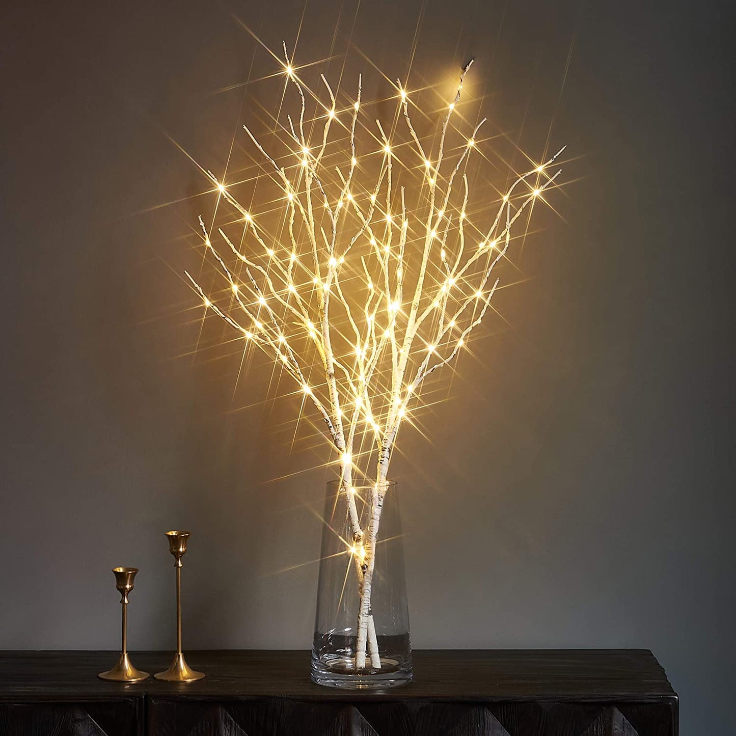 LED Birch Branch Ambient Light - 100 LED Beads, Adjustable Brightness