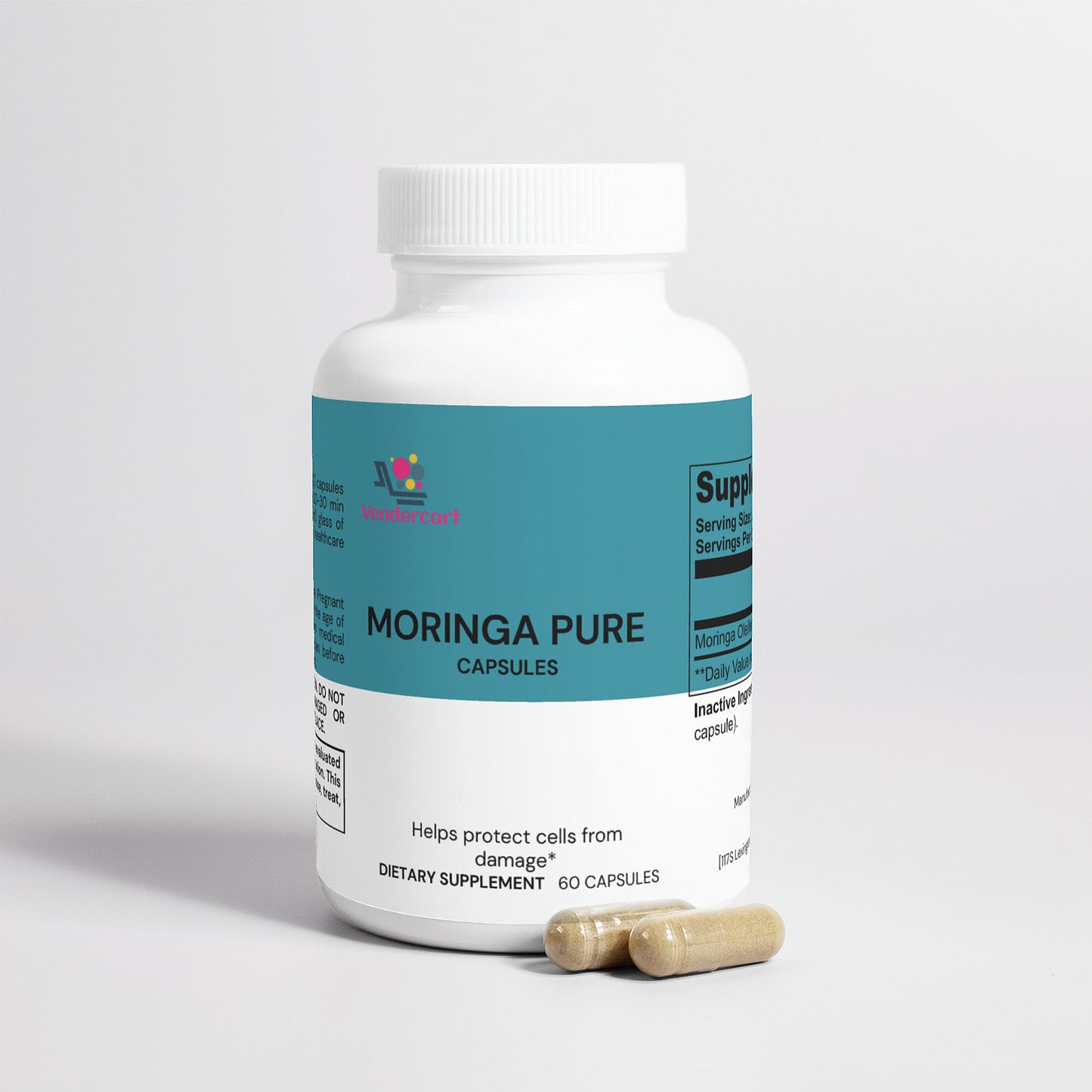 Moringa Oleifera Leaf Supplement - 60 Vegan Capsules for Energy & Wellness