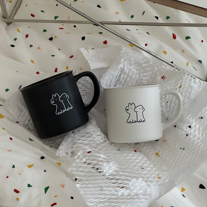 Cute Puppy Mug Set - Small Ceramic Water Cups for Coffee or Tea