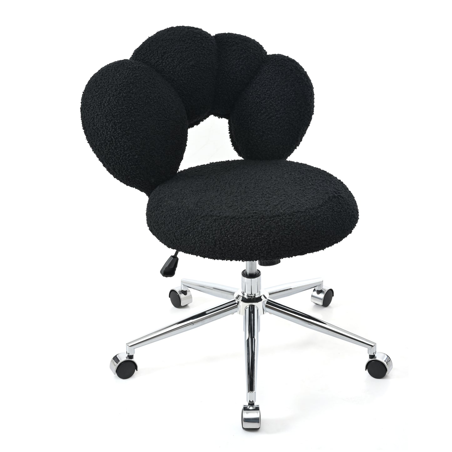 Adjustable Black Chair with 360-Degree Rotation & Foam Cushion
