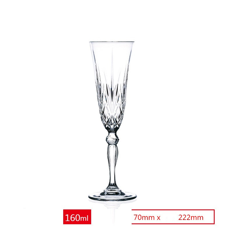 Carved Glass Red Wine Goblet - Light Luxury Crystal Drinkware