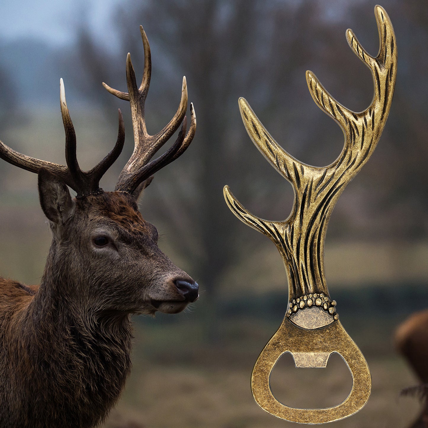 Deer Antler Bottle Opener - Zinc Alloy Kitchen Tool