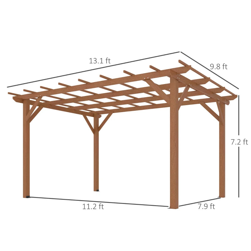 Wood Pergola Garden Trellis with Stable Frame for Climbing Plants - Dark Brown