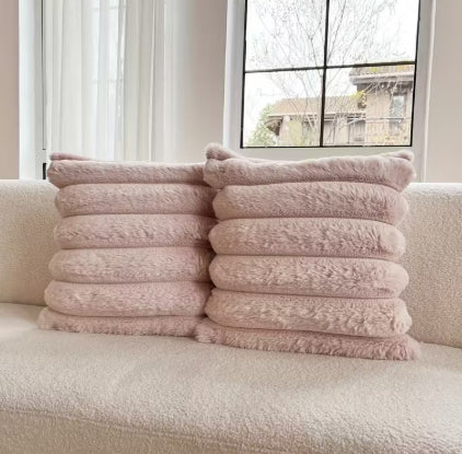 Large Plush Pillowcase Solid Color Cushion Cover Sofa Decor 45x45cm
