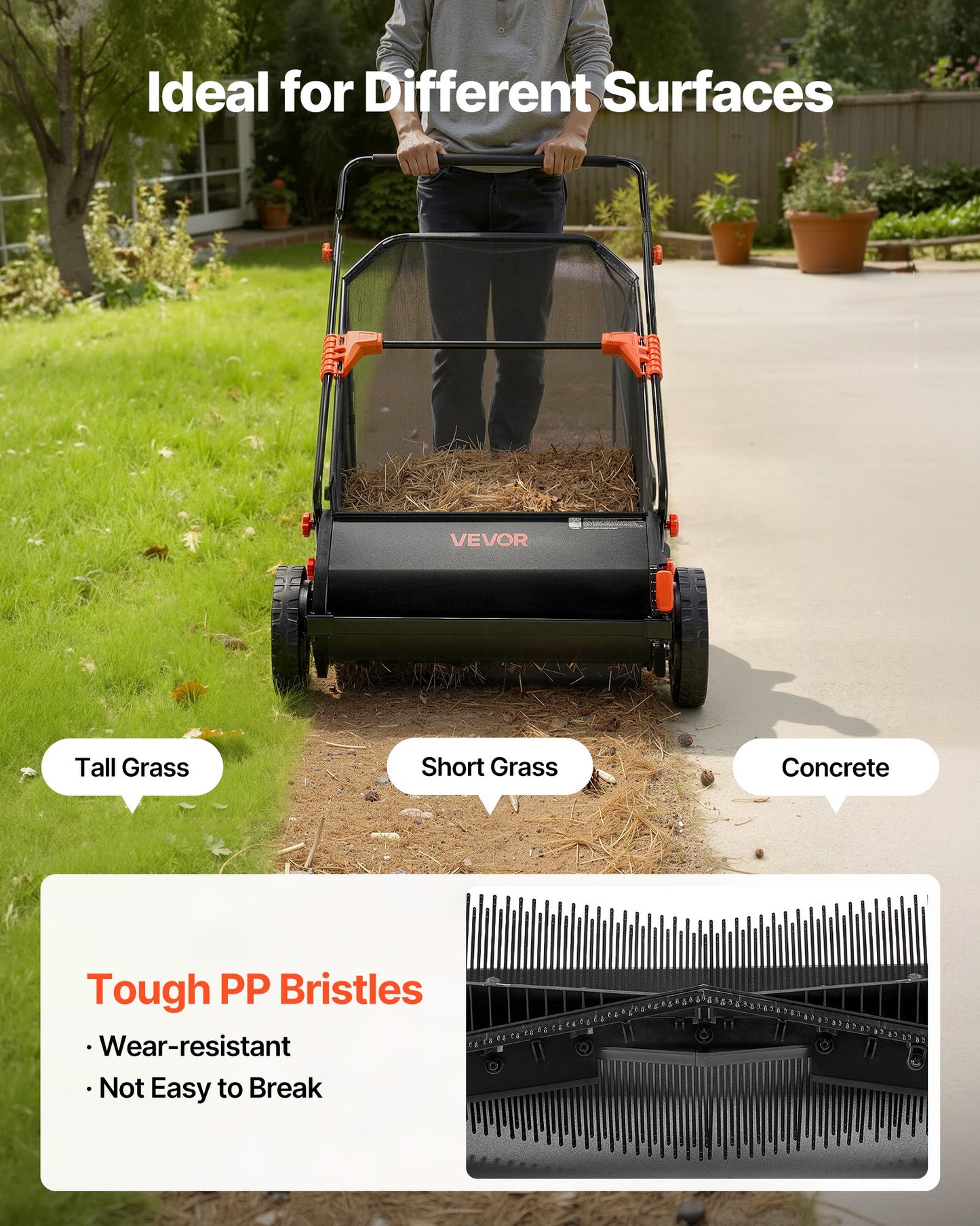 Garden Lawn Sweeper Brush Replacement Pack for 30-Inch Sweepers - Black