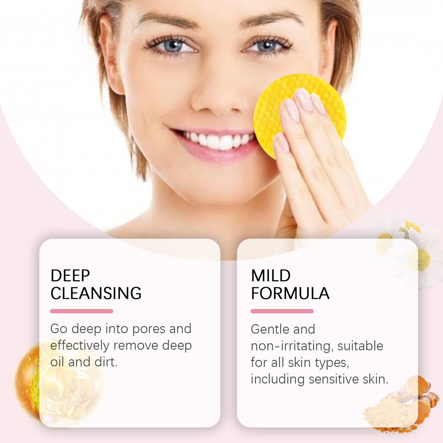 Turmeric Kojic Acid Cleansing Pads - 40 Count Exfoliating Face Wipes