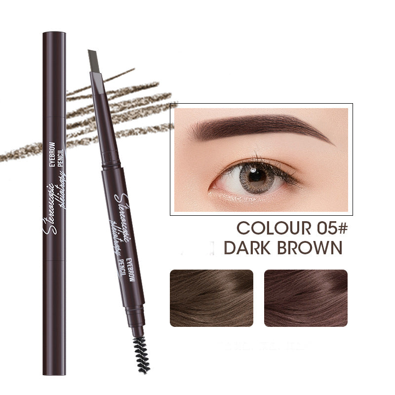 Triangular Double Head Auto-Rotating Eyebrow Pencil - Multiple Styles & Colors