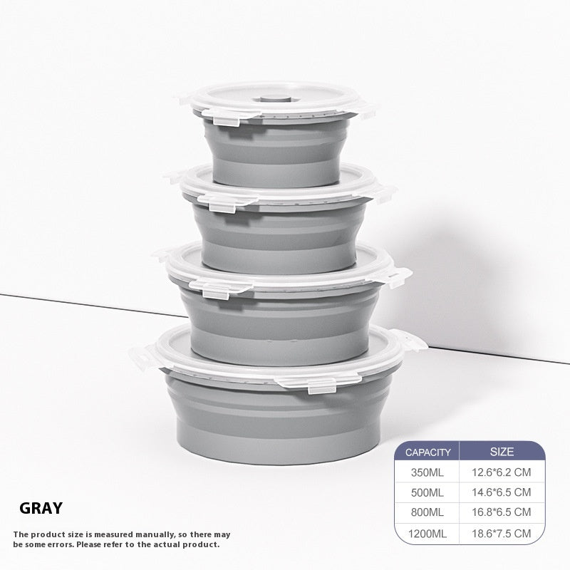 Outdoor Silicone Folding Lunch Box Set - Reusable Food Storage Container