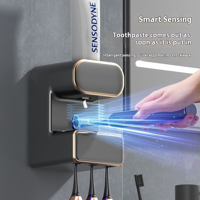 Disinfection Toothpaste Squeezing Tool with Intelligent Induction Toothbrush Holder