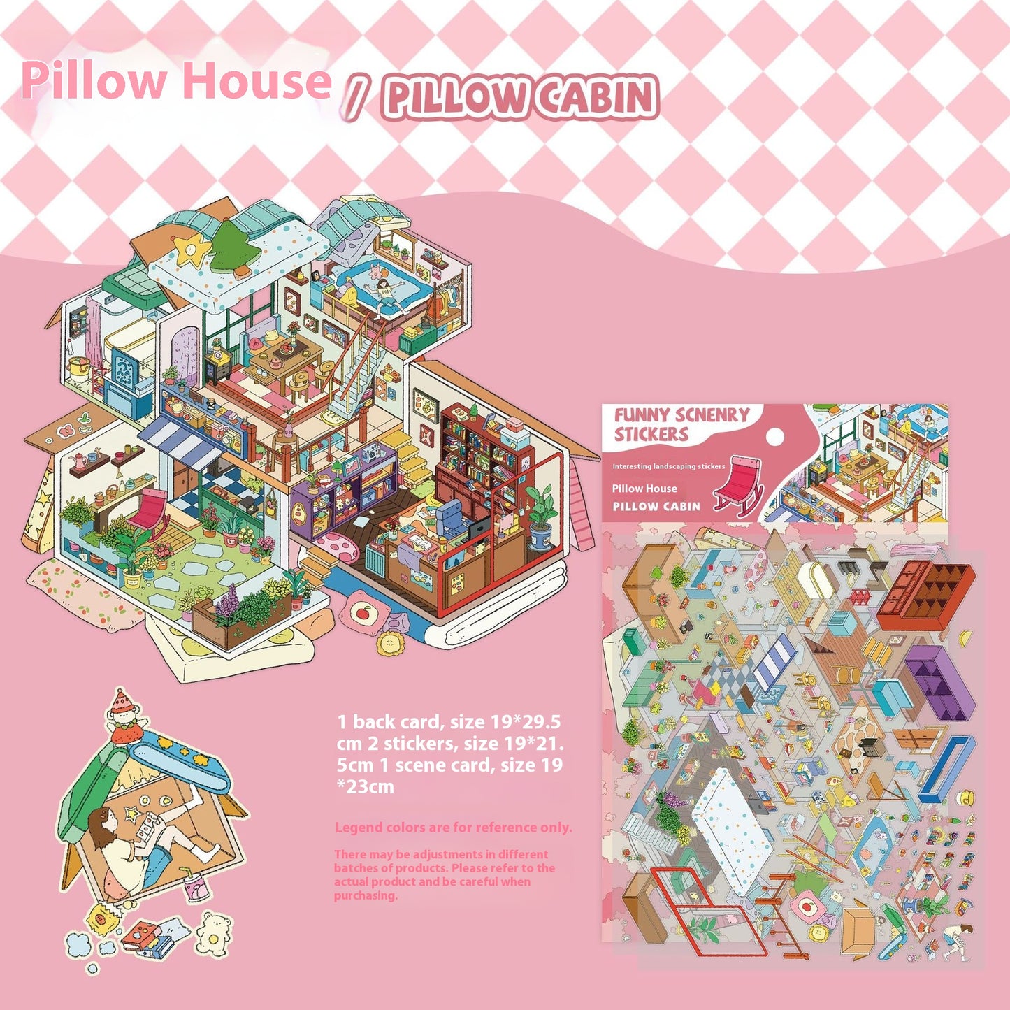 Large Cartoon Landscape Sticker Set for Home & Garden Decor