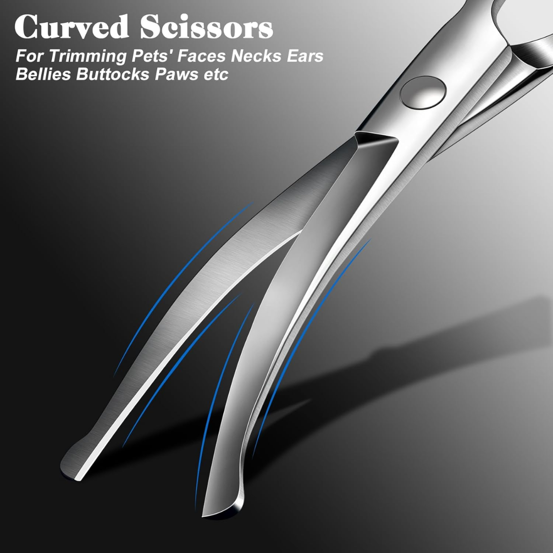 Professional 4-in-1 Pet Grooming Scissors Kit with Safety Round Tips for Dogs & Cats