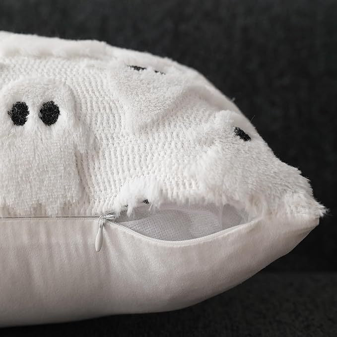 Halloween Ghost Throw Pillow Cover 18x18 Inch Plush Cushion Case for Couch Sofa Bed