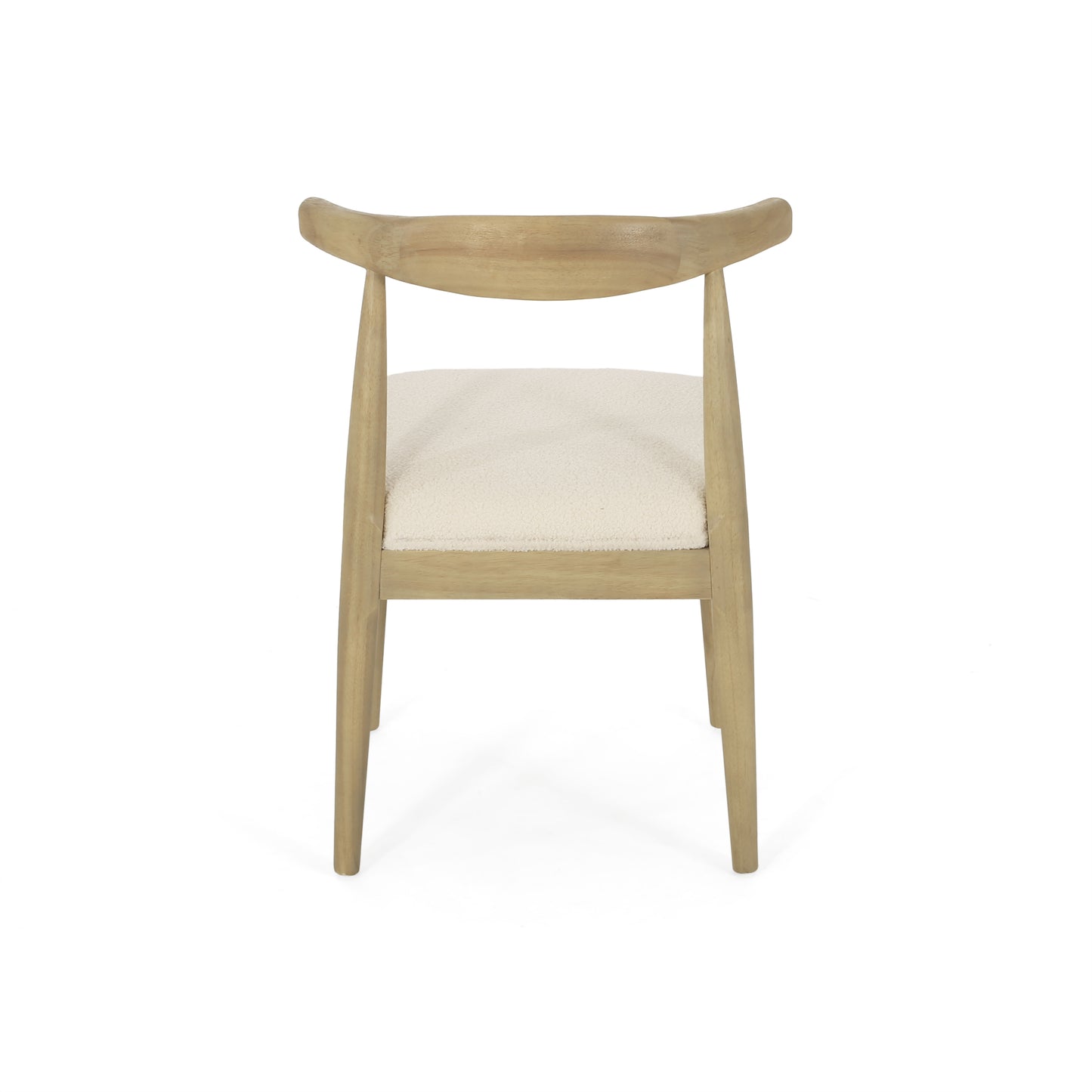 Mid-Century Modern Dining Chair Set of 2 - Ivory Upholstered