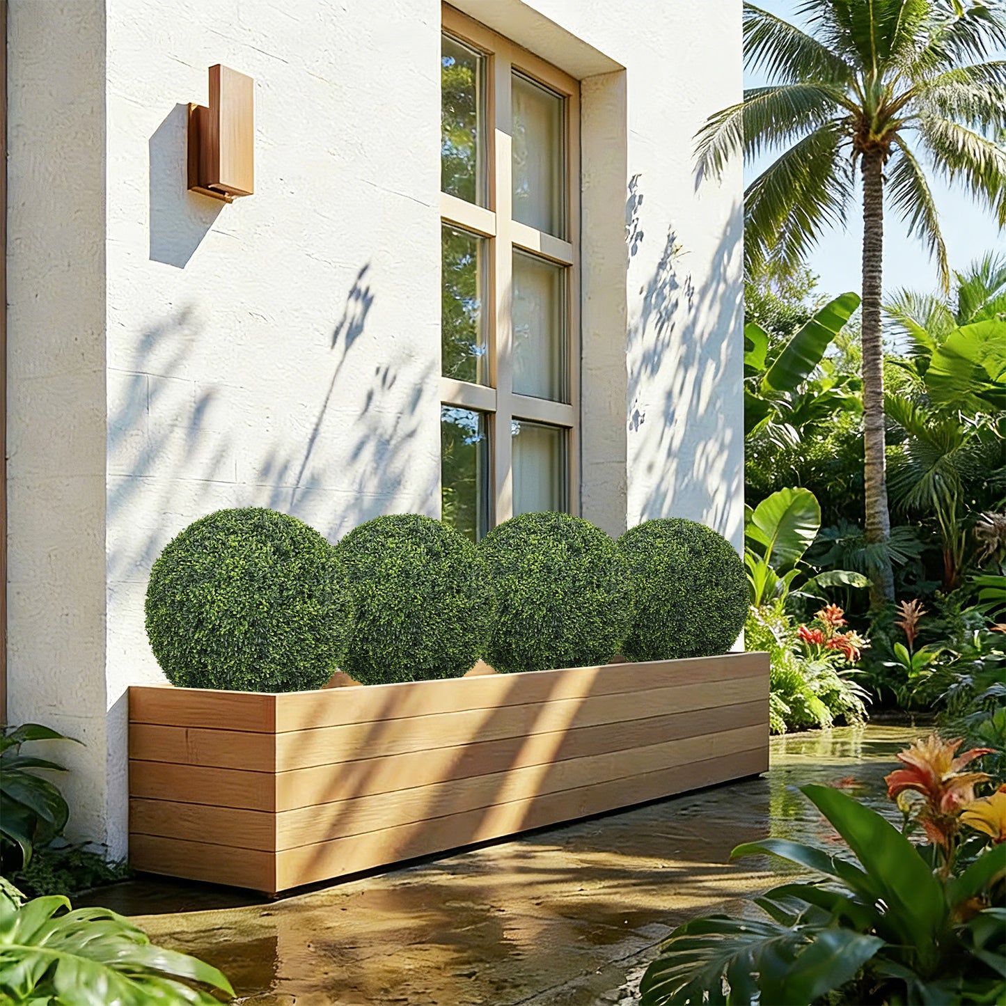 22.4-Inch Artificial Boxwood Topiary Balls - 2pcs Set