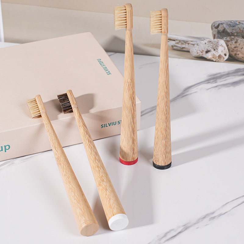Eco-Friendly Bamboo Toothbrush with Pig & Horse Hair - Degradable & Soft