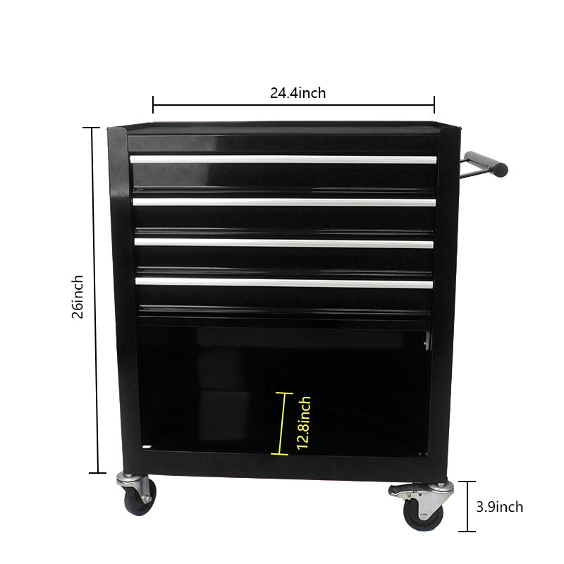 Multifunctional Tool Cart with 4 Drawers and Wheels - Steel Garage Storage