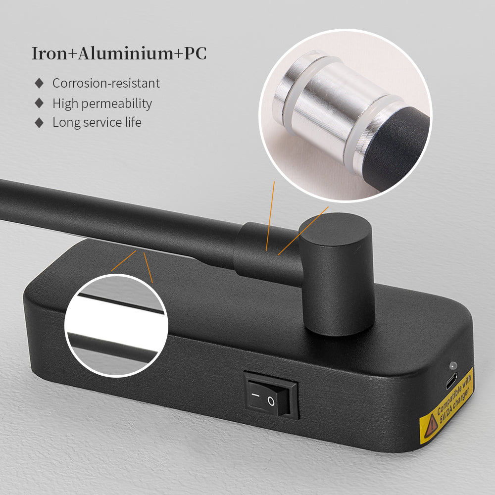 Rechargeable Remote Control Wall Light - 3CCT Dimmable Black Art Sconce