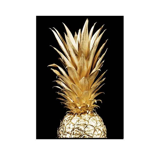 Modern Canvas Wall Art - Abstract Golden Plant Leaf Design, Frameless, Multiple Sizes