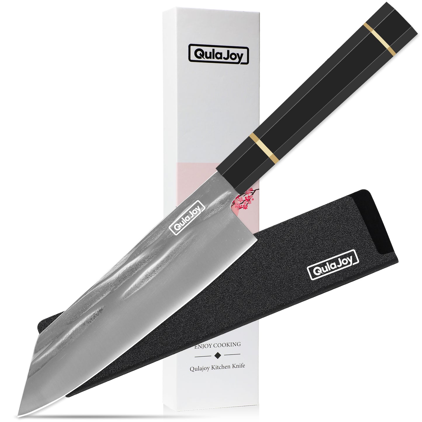 8-Inch Hand Forged Chef Knife - Swedish Sandvik Steel, Octagonal Handle