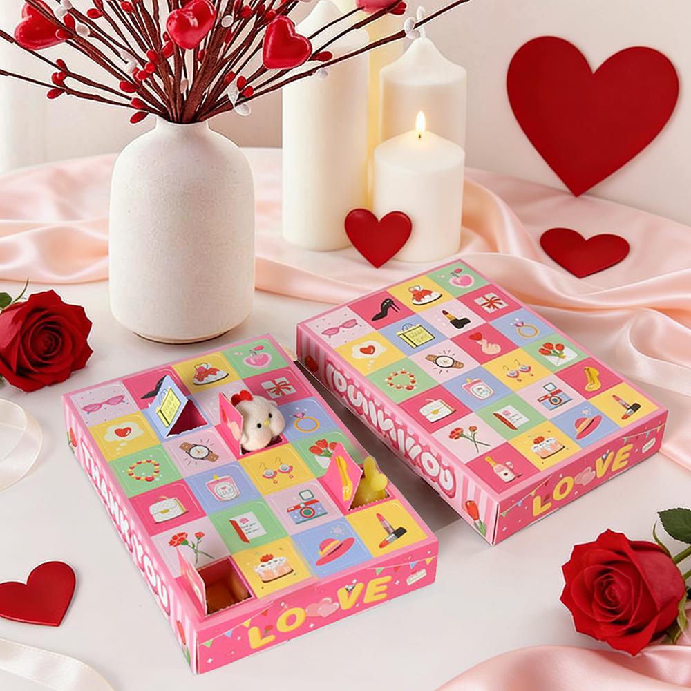 24-Day Countdown Gift Boxes - 10 Pink Valentine’s Day DIY Boxes