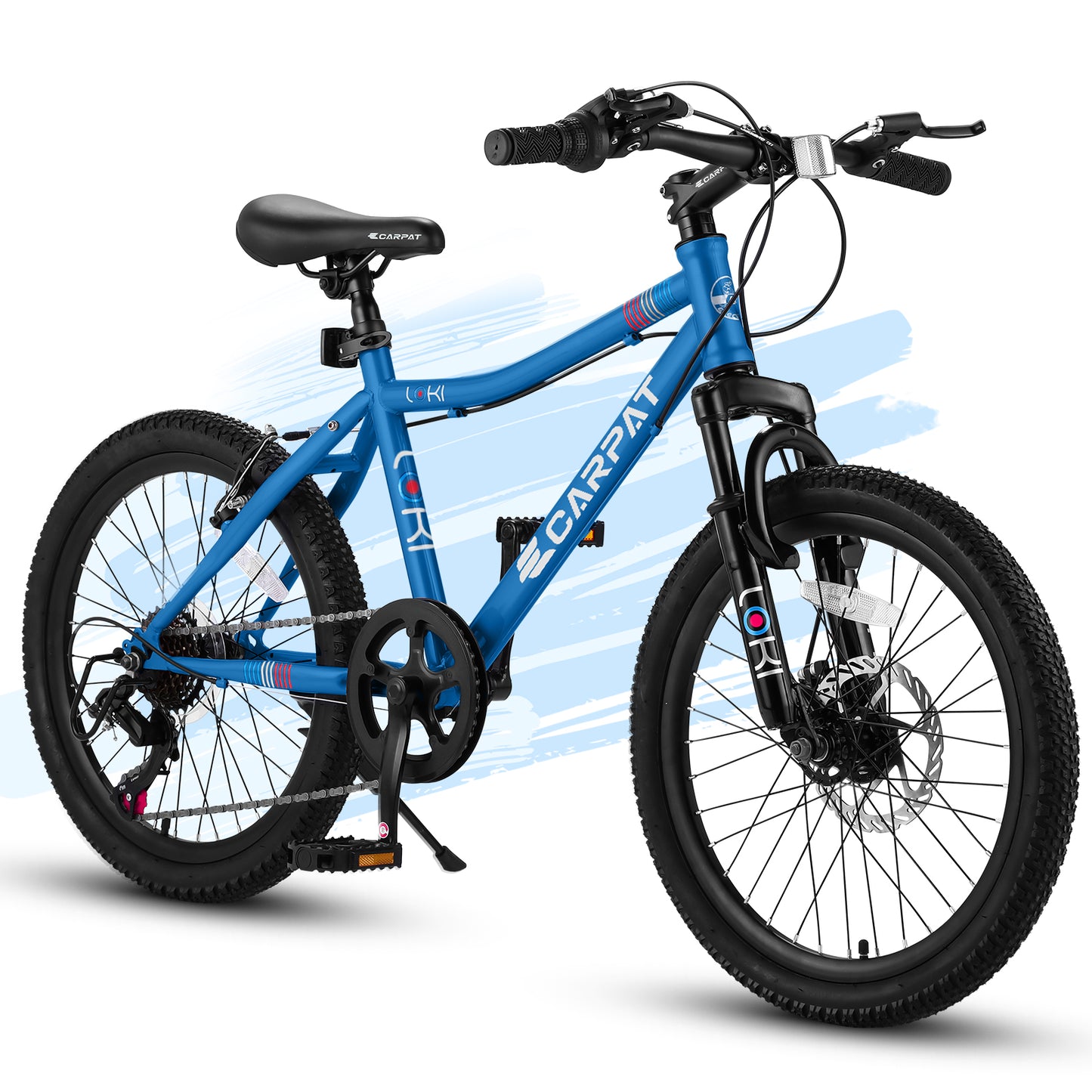 20 Inch Kids' Mountain Bike - 7 Speed, Front Suspension, Blue
