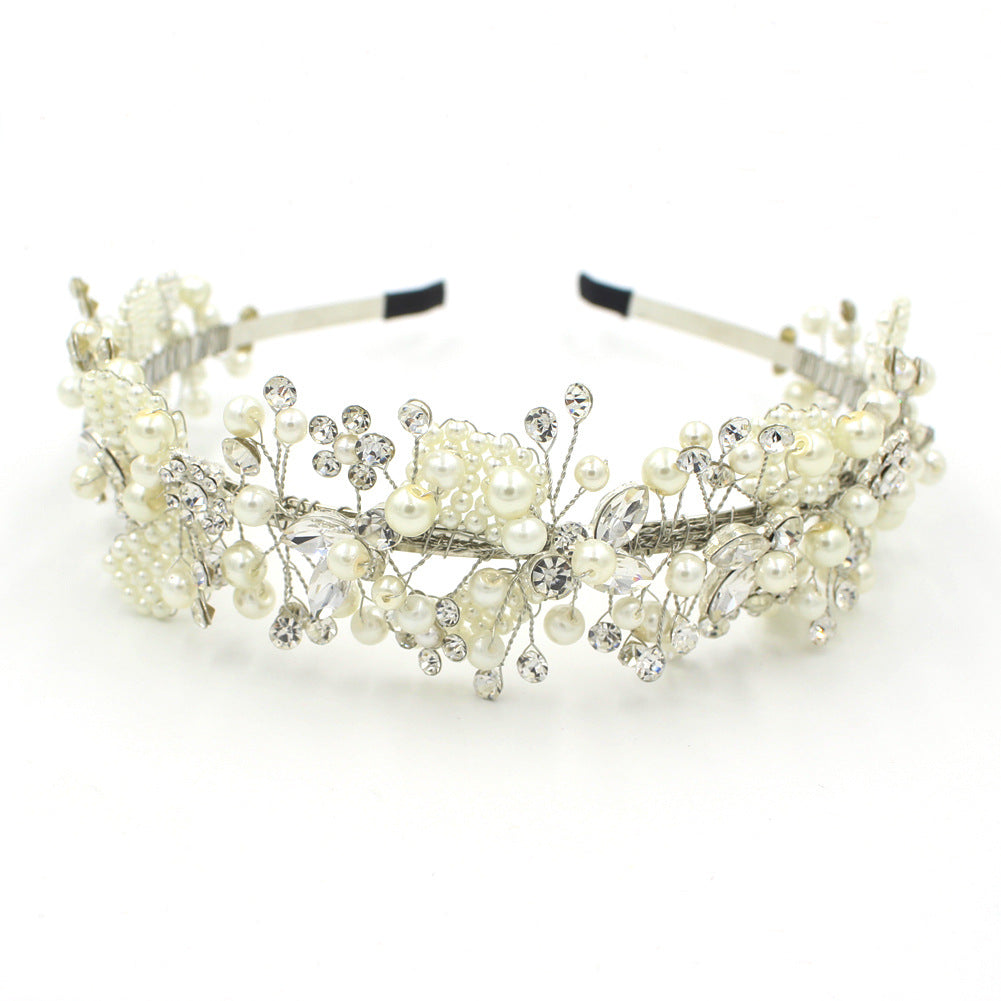 Silver Beaded Bridal Headband